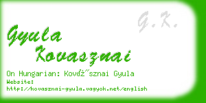 gyula kovasznai business card